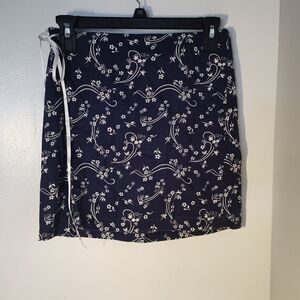 Navy Floral Mini Skirt